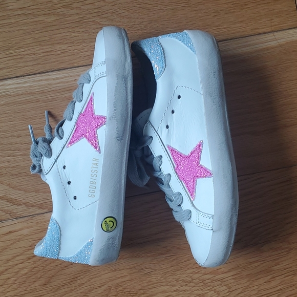 COPY - GOLDEN GOOSE PINK GLITTER STAR SUPERSTAR SNEAKERS KIDS -NEW - Picture 5 of 13